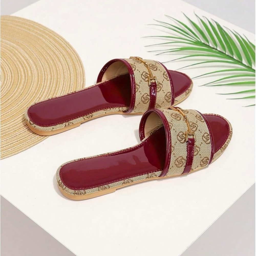 Verdusa Chain Buckle Slip On Sandals